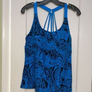 Blue Patterned Women's Bathing Suit Top
